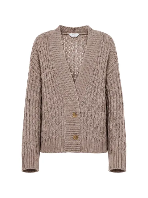 Malo cable-knit V-neck cardigan Brown DXG158F1D86E