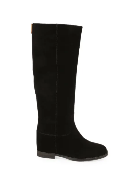 Via Roma 15 logo-plaque knee-high boots Black 4446776