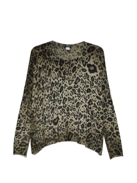 Avant Toi leopard-print sweater Green 226WD1583CSMSVHL