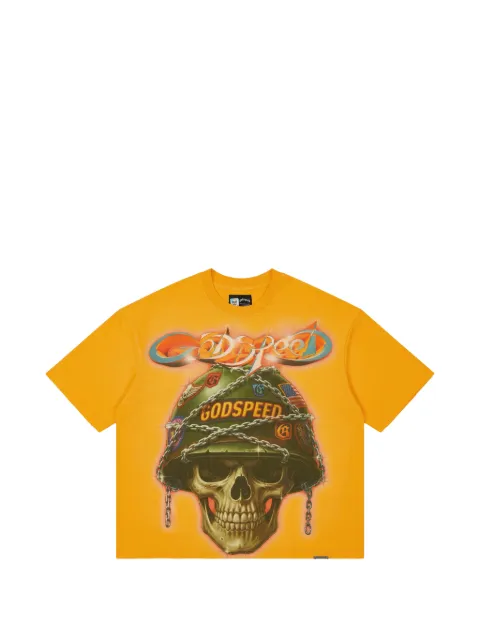 GODSPEED Badges Of Honor graphic-print t-shirt Yellow GS609
