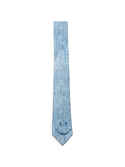 Moschino denim-print silk tie Blue Q55009M5832