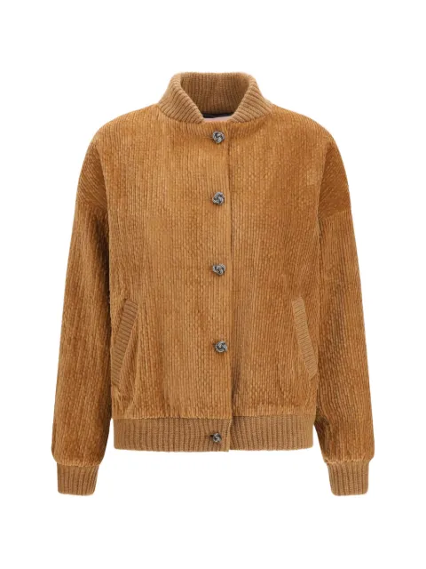Kristina Ti corduroy-effect bomber jacket Brown KGI0165TI0328