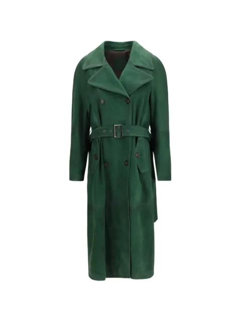 Valstar double-breasted belted trench coat Green 417KF001