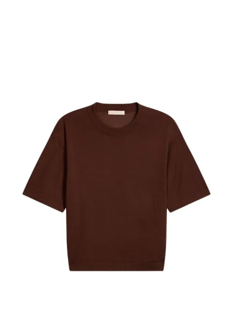 Vanessa Bruno short-sleeve merino-wool sweater Brown 6HVC01V15027