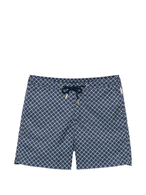 Orlebar Brown geometric-pattern drawstring swim shorts Blue 282570