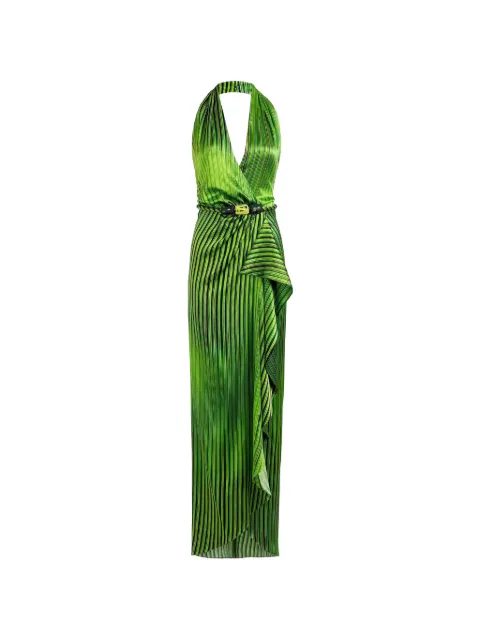 Silvia Tcherassi striped ruffled midi dress Green ST261371GREEN