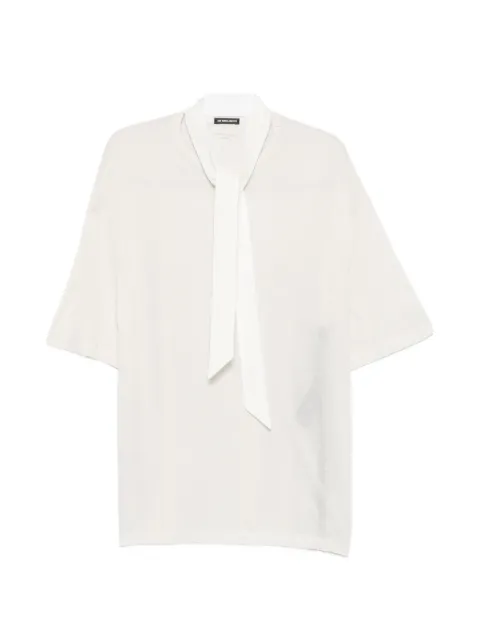 Ann Demeulemeester pussy-bow short-sleeve T-shirt White 2620MJTS06118CFA206