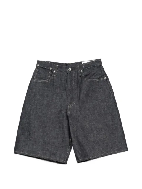 Kuro contrast-stitch denim shorts Blue 964244