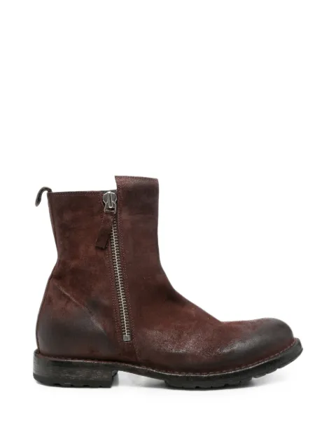 Moma Tuscany Wine distressed side-zip boots Brown 54408C