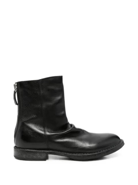 Moma Arizona rear zip-fastening leather boots Black 50304C