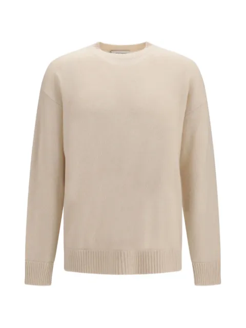 Laneus crew-neck ribbed-trim sweater Neutrals F6LAMAKN060