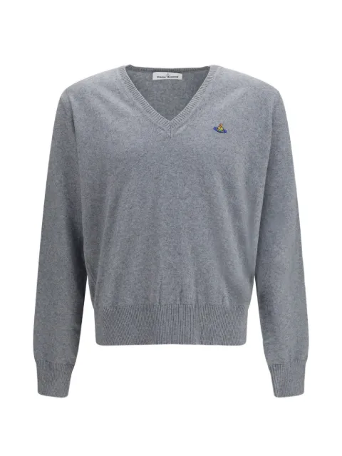 Vivienne Westwood Mark Orb-embroidered sweater Grey 27010037Y001V