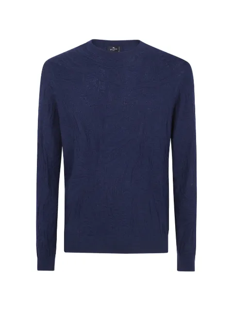 ETRO paisley-jacquard long-sleeve sweater Blue MRKF0096AU12NB0310