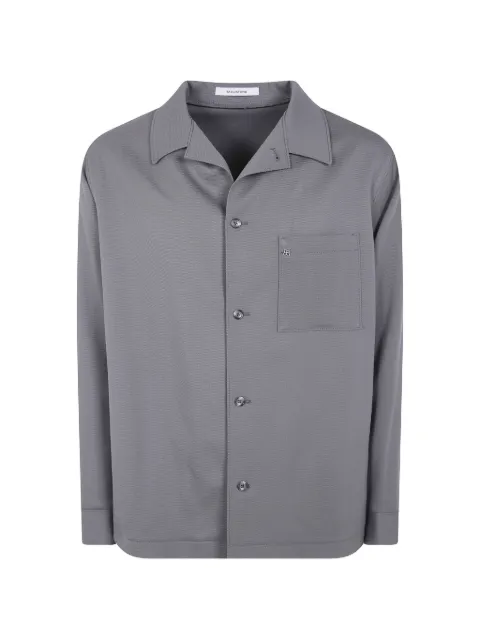 Tagliatore logo-plaque wool shirt Grey GABANIAIML190048
