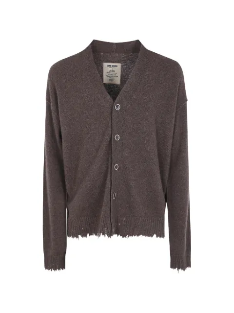 Uma Wang cashmere frayed-hem cardigan Brown UK7557WS
