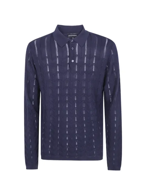 Emporio Armani polo-collar sweater in textured knit signature capsule Blue EM006262AF29854