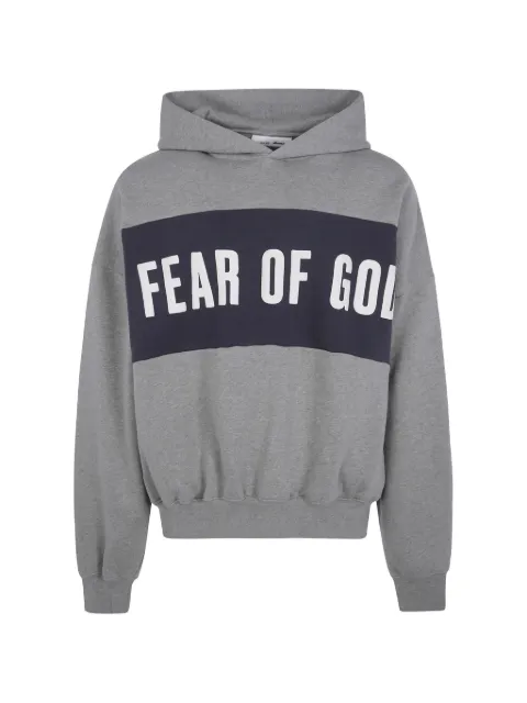 FEAR OF GOD ESSENTIALS cropped relaxed panelled hoodie Grey RW00283