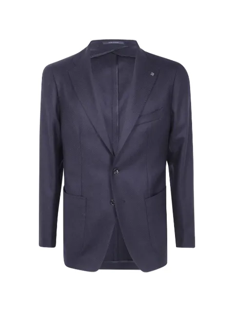 Tagliatore logo-pin single-breasted blazer Blue 1SMC22K160069099