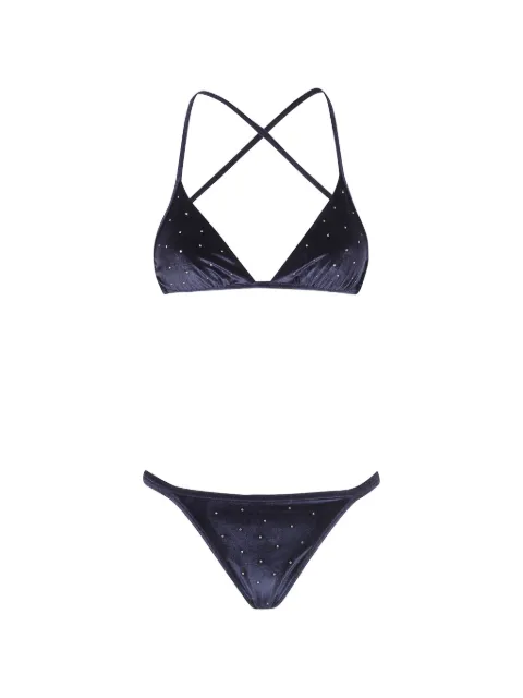 Balmain stud-embellished velvet bikini Black BKB962600