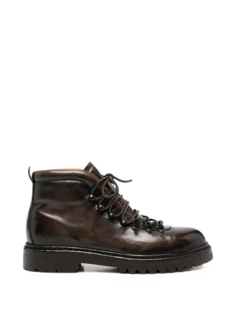 Officine Creative lace-up leather ankle boots Brown OCUARFL002AERCAD215