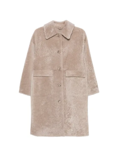 Manzoni 24 shearling-finish button-down coat Neutrals 26M1759S23N