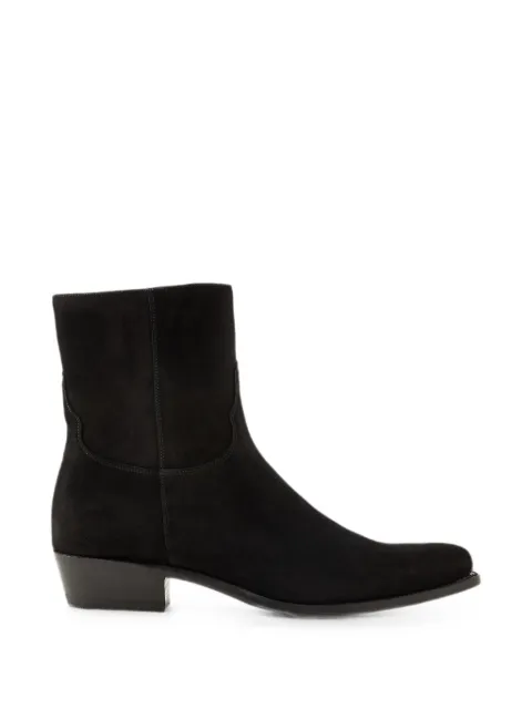 Polo Ralph Lauren calfskin suede western boots Black 818P15772002