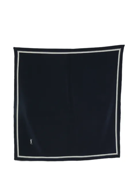 Saint Laurent Pre-Owned 1990s Cassandre logo-print scarf Blue SL180CPB