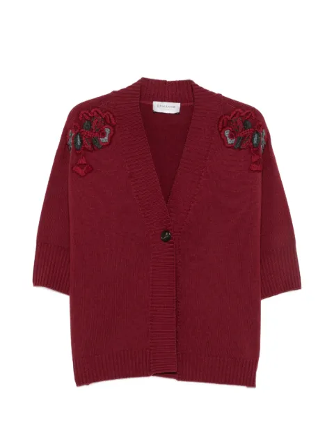 ERMANNO FIRENZE floral-embroidered cardigan Red D49EN005EA4