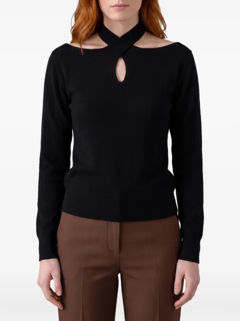 Federica Tosi cross-neck cut-out sweater Black 32010352