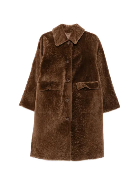 Manzoni 24 shearling button-up coat Brown 26M1759S23N