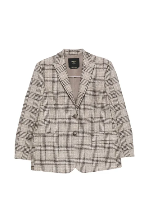 TWINSET check-pattern notched-lapels jacket Neutrals 262TP2742