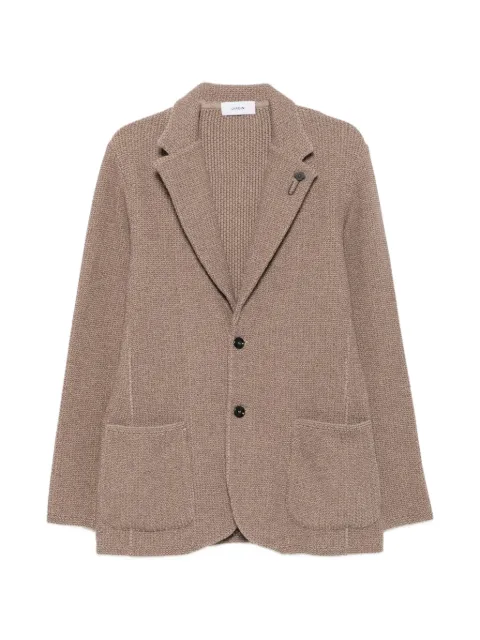 Lardini waffle-knit notched-lapel jacket Neutrals CNCLJM56AC6701