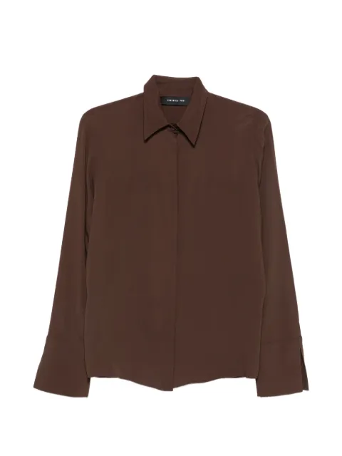 Federica Tosi pointed-collar buttoned shirt Brown 31105304
