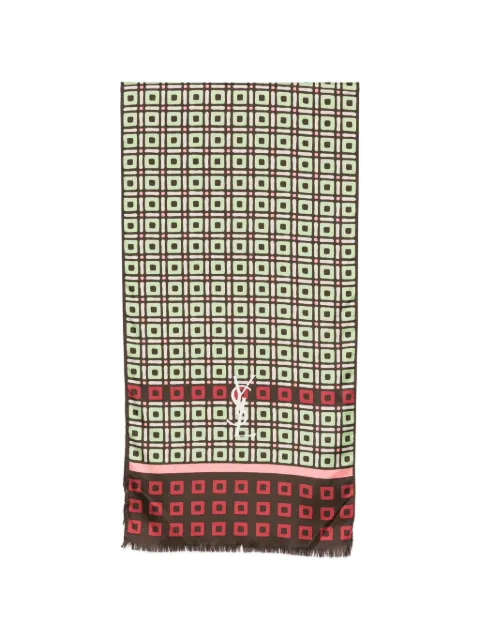 Saint Laurent Pre-Owned 1990s geometric-print scarf Brown SL250CPA