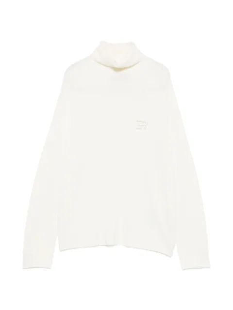 ERMANNO FIRENZE embroidered-logo roll-neck sweater Neutrals D49EM008EA4