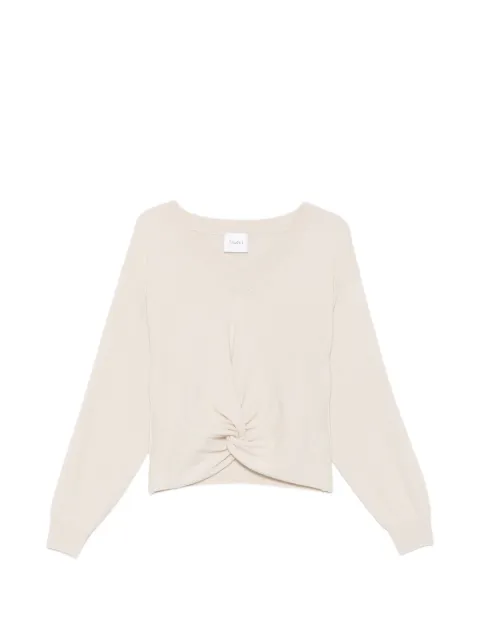 Nude twist-detail V-neck sweater Neutrals 1101W26084