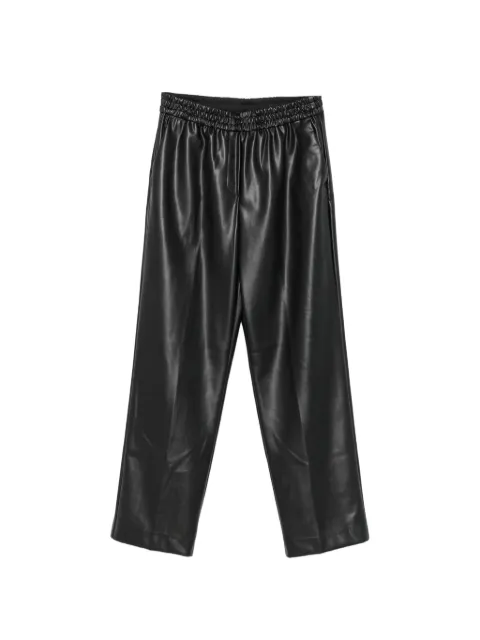 Nude elasticated faux-leather trousers Black 1103W26206