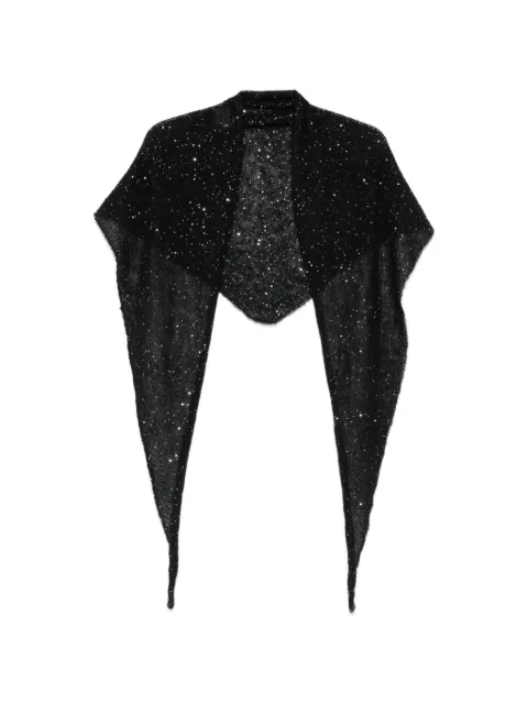 Nude sequin-embellished mohair scarf Black 1101W26155