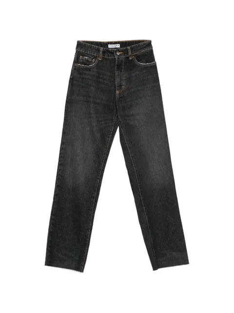 ICON DENIM star-embroidered distressed-finish jeans Black DIDYGR1064