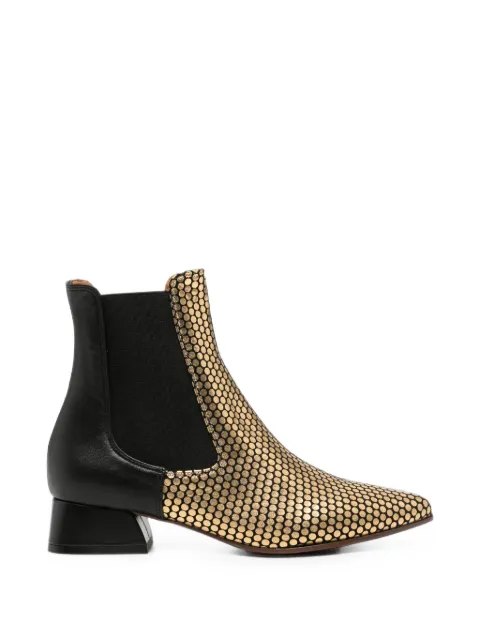 Chie Mihara Helix polka-dot leather ankle boots Black HELIX49