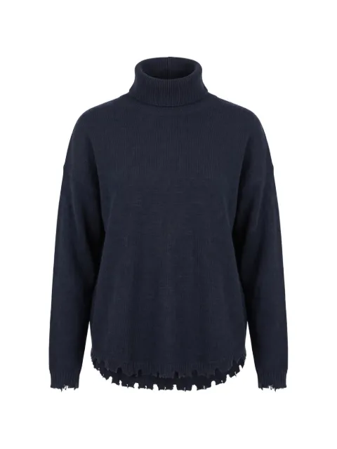 kujten Mavis distressed roll-neck sweater Blue F3102