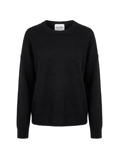 kujten fine-knit drop-shoulder sweater Black F1346