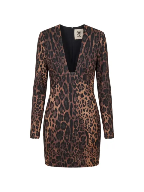 Aniye By Ira leopard-print V-neck dress Brown 181320