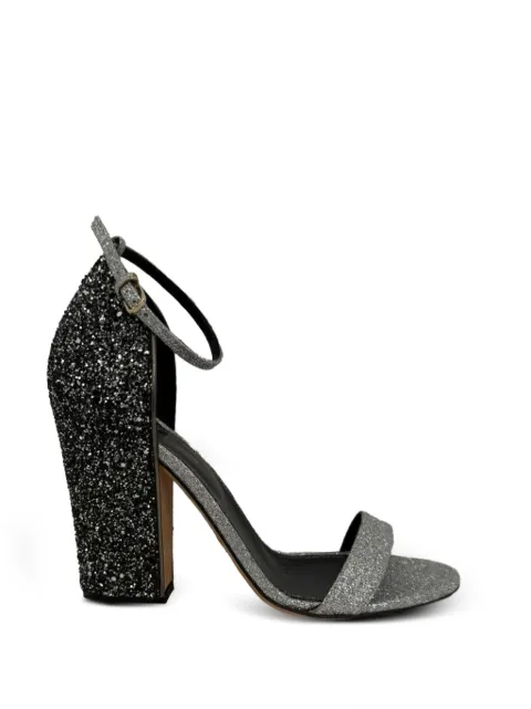 Sergio Rossi Vintage glitter block-heel sandals Silver RFCPUGBSH762030W
