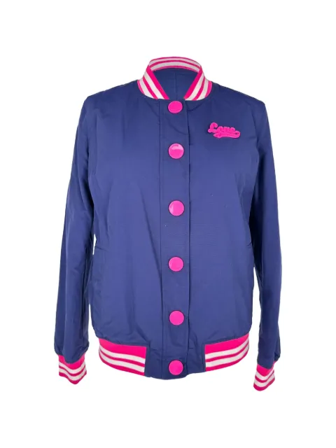 Moschino Pre-Owned striped trim bomber jacket Blue RFCPUGBCL781811W