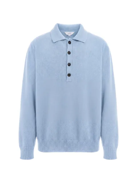 Malo cashmere button-up polo Blue UXD154F1B02E3556