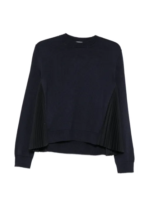 Nude pleated-panel sweater Blue 1101W26033
