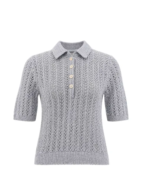 Eleventy pointelle-knit polo shirt Grey M81MAGM14MAG0K036130