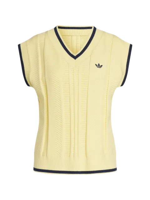adidas cable knit vest Yellow KR7062