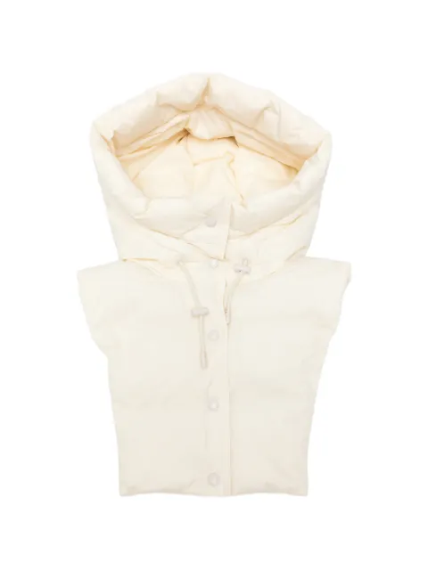 Yves Salomon padded drawstring hood Neutrals 22WFA067XXU05W